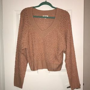 Pink fleece neck sweater